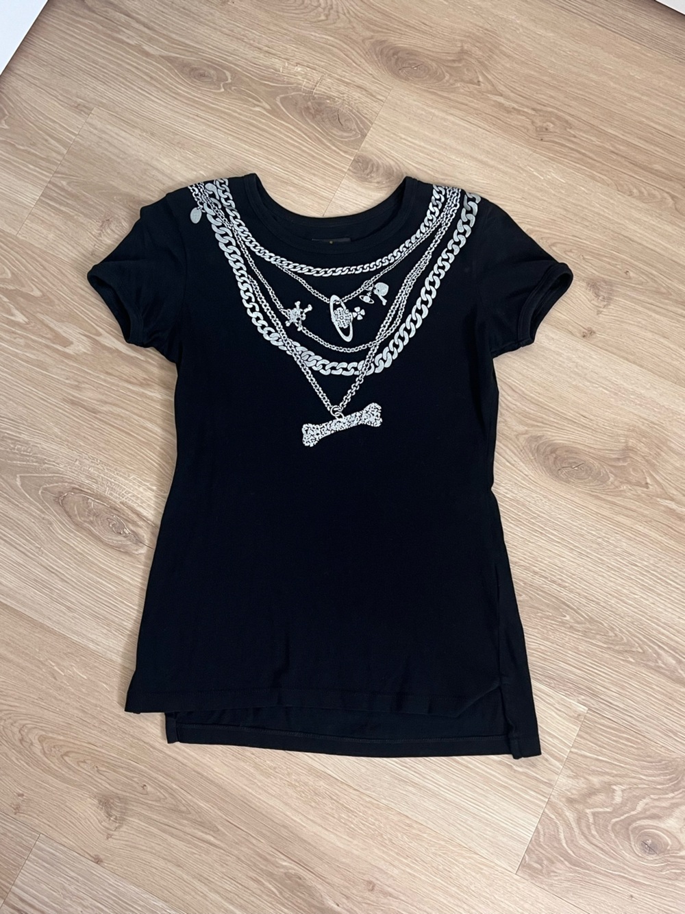 Vivienne Westwood Black Short-Sleeve Necklace Graphic Tee